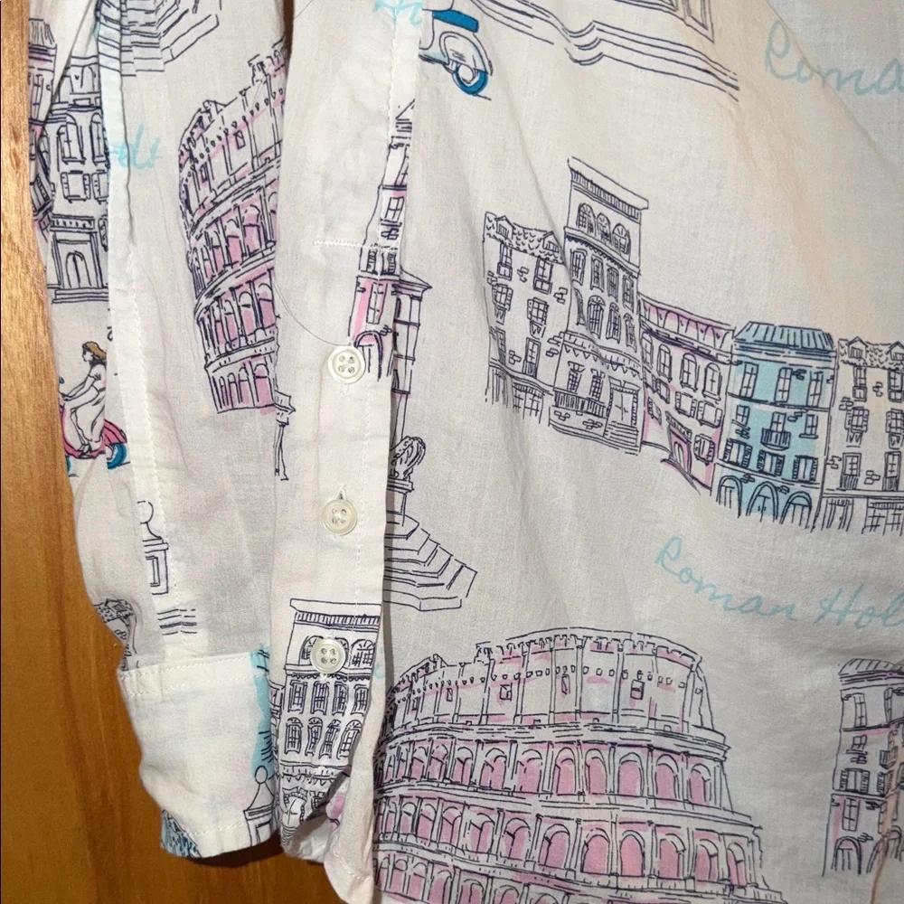 Talbots  Multicolor Roman Holiday Button Down Shirt - Picture 8 of 8